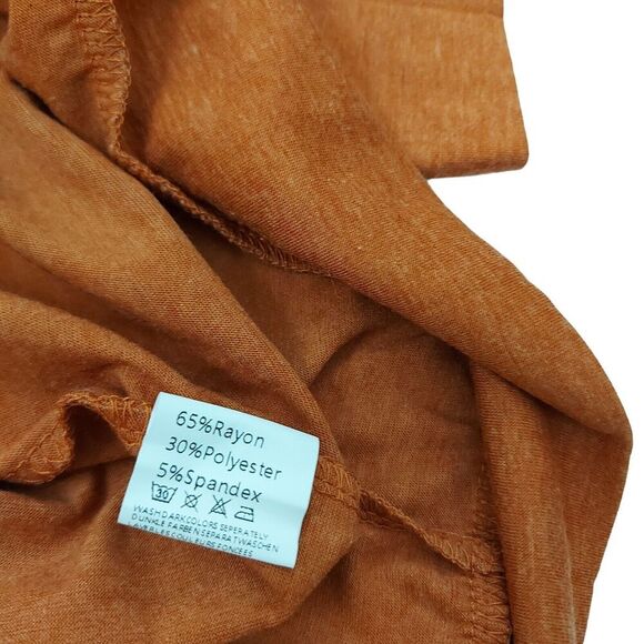 Halife Top Blouse Womens XXL Scoop Neck Dolman Sleeve Lightweight Rust Casual - Picture 12 of 12